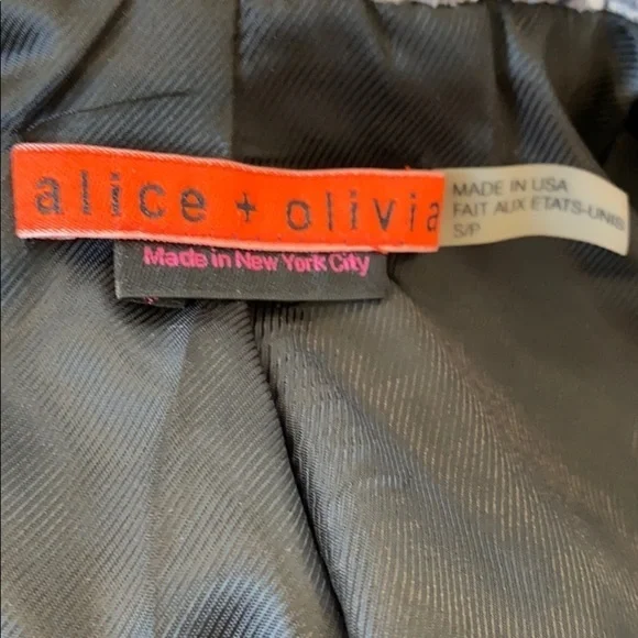 Alice + Olivia Cropped Boucle Jacket Black & White Size S - Picture 10 of 12